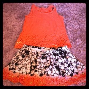 Justice girls tank top and skirt set size 18